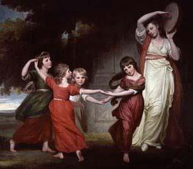 George Romney The five youngest children of Granville Leveson-Gower, 1st Marquess of Stafford Sweden oil painting art